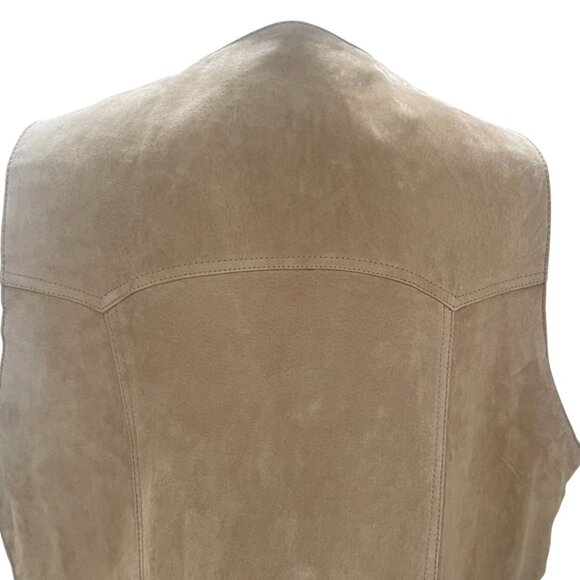 Cripple Creek Suede Leather Vest Western Cowboy Rodeo Ranch Wear Festival XL Tan - Picture 9 of 9